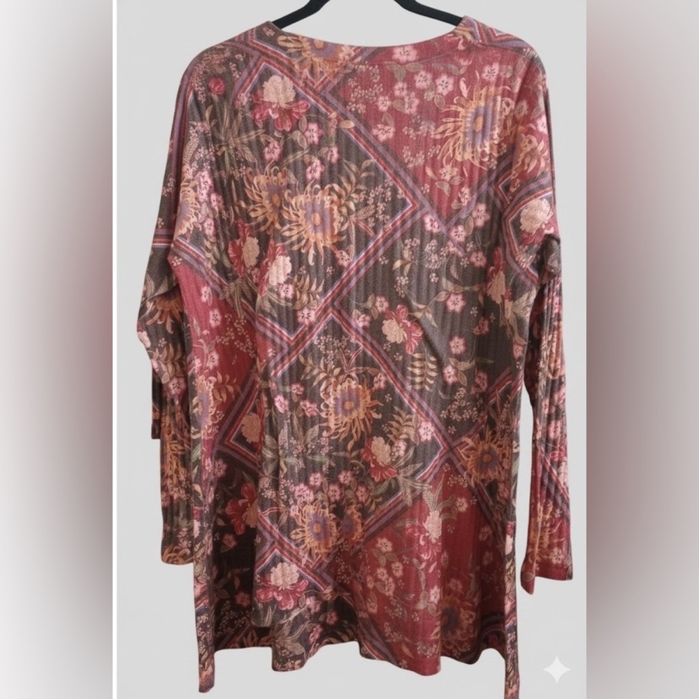Soft Surroundings Alisanna floral print knit tunic top size L - Picture 3 of 10
